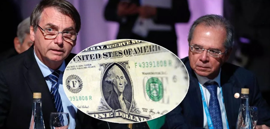 Jair Bolsonaro, Paulo Guedes e dólar (Foto: Agência Brasil)