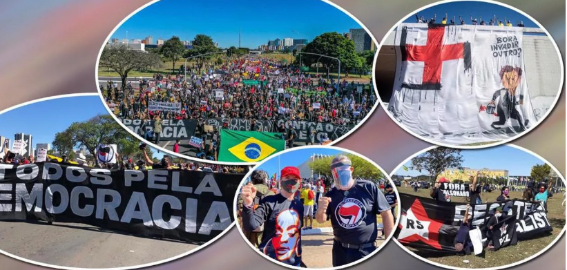 Manifestações de movimentos sociais antifascistas (Foto: Brasil 247)